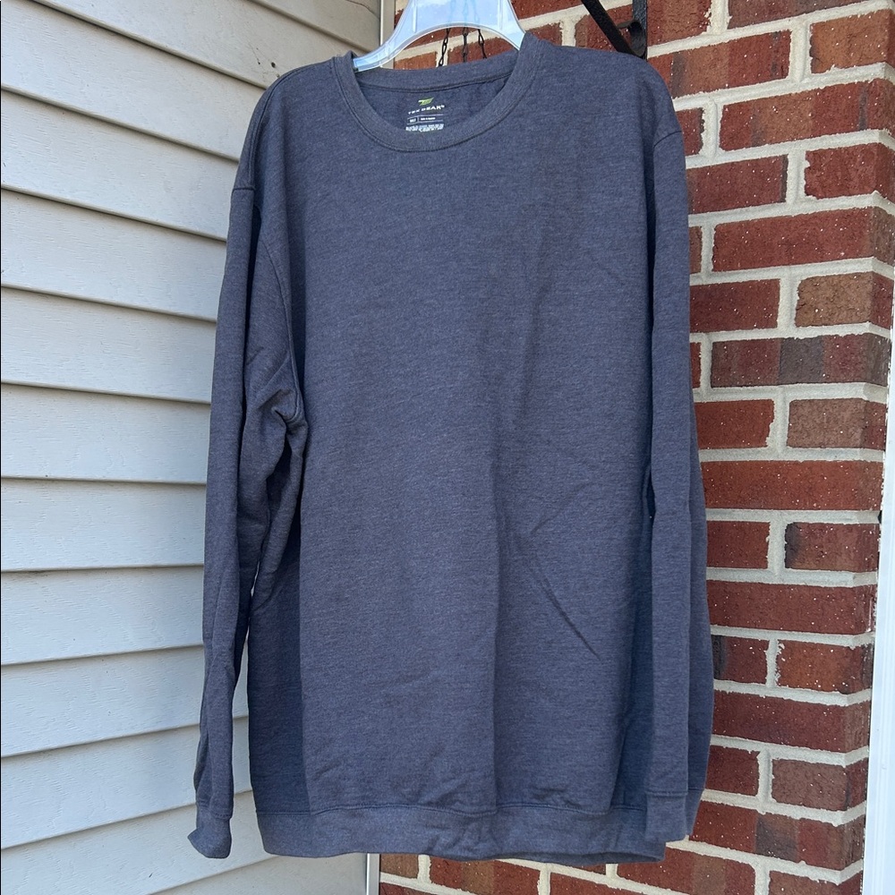 Men's Long-Sleeve Crewneck Shirt - Charcoal 3XLT